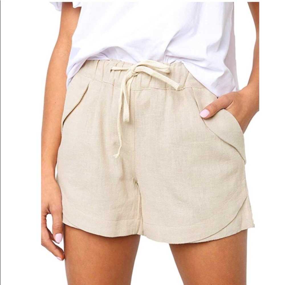 Linen blend tan shorts NEW